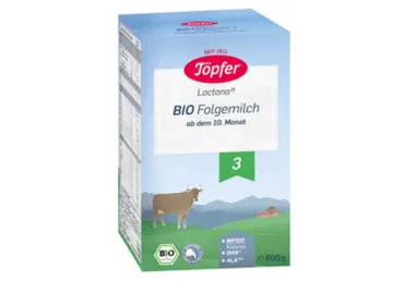 Ekologiškas pieno mišinys TOPFER BIO 3 (kūd. nuo 10 mėn.), 600 g