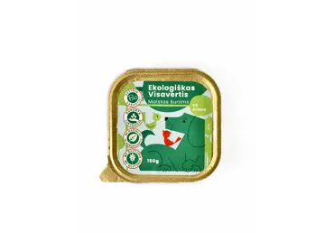 Ekologiškas visavertis šunų ėdalas BIO DOG su ėriena, 150 g