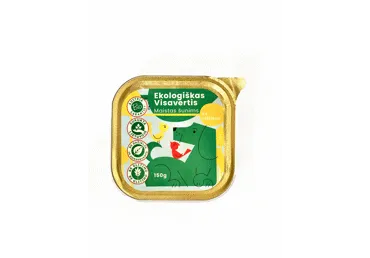 Ekologiškas visavertis šunų ėdalas BIO DOG su vištiena, 150 g