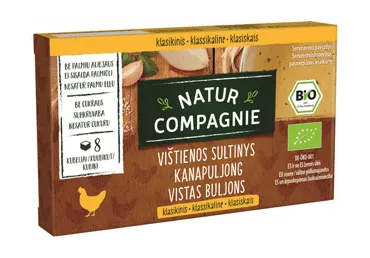 Ekologiškas vištienos sultinys NATUR COMPAGNIE 8 kubeliai, 88 g