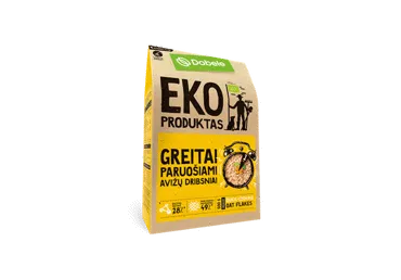 Ekologiški greitai paruošiami avižų dribsniai EKO DOBELE, 500 g