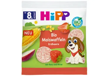 Ekologiški kukurūzų paplotėliai su braškėm HiPP