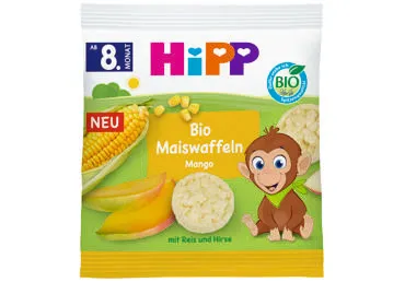 Ekologiški kukurūzų paplotėliai su mangais HiPP