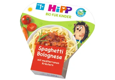 Ekologiški spagečiai HIPP su Bolonijios padažu (nuo 12 mėn.), 250 ml