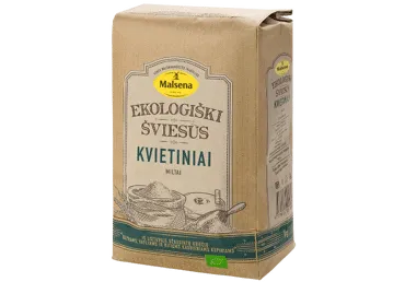 Ekologiški šviesūs kvietiniai miltai MALSENA, 1 kg
