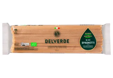 Ekologiški visų grūdo dalių spagečiai DELVERDE, Nr. 141, 500 g