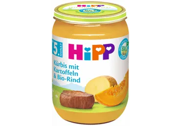 Ekologiškos bulvės HIPP su moliūgu ir jautiena (nuo 5 mėn.), 190 g
