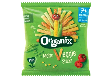 Ekologiškos daržovių lazdelės vaikams nuo 7 mėn. ORGANIX, 15 g