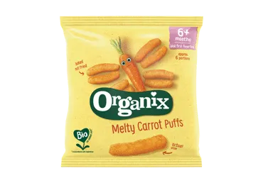 Ekologiškos morkų lazdelės vaikams nuo 6 mėn. ORGANIX, 20 g