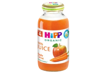 Ekologiškos obuolių ir morkų sultys HIPP (nuo 4 mėn.), 200 ml