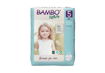 Ekologiškos sauskelnės BAMBO NATURE 5 (12-18 kg), 22 vnt.