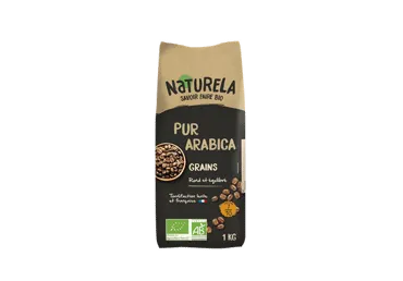 Ekologiškos skrudintos kavos pupelės NATURELA, 1 kg
