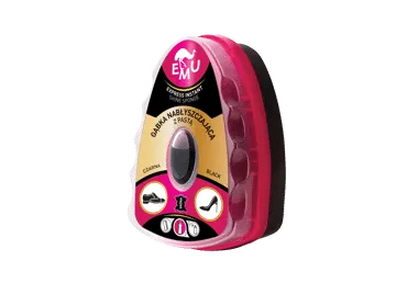 EMU EMU Shoe Shine Sponge with Paste - BLACK 6 ml /Kempinėlė su pasta 6ml