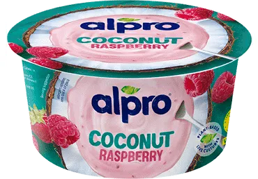 Fermentuotas kokosų produktas ALPRO, aviečių skonio, 120 g