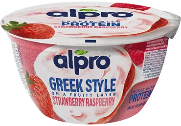 Fermentuotas sojų produktas ALPRO, braškių ir aviečių skonio, 150 g