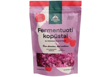 Fermentuoti kopūstai su ridikais ir avietėmis KVEDARŲ ŪKIS, 400 g