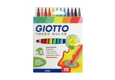 Flomasteriai GIOTTO TURBO COLOR, 12 spalvų, 12 vnt.