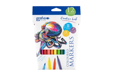 Flomasteriai GRAFIA PLUS, 12 vnt.