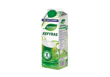 GAMTOS kefyras su dietinėmis skaidulomis, 2,5 % rieb., 900 g