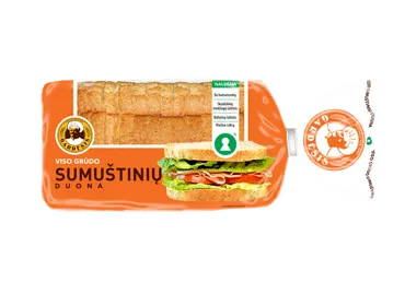 GARDĖSIO visų grūdo dalių SUMUŠTINIŲ duona, 500 g
