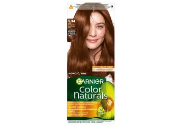 Garnier Color Naturals 5.34, auksinio atspalvio kaštoninė ruda.