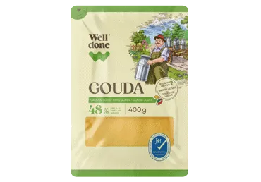 Gaudos sūris WELL DONE (riekelės), 48 % rieb. s. m., 400 g
