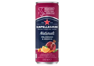 Sulas dzēriens S.PELLEGRINO Melograno&Arancia, gāzēts, bundžā, 0.33l(DEP)