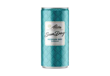 Gazuotas baltasis pusiau sausas vyno gėrimas ALITA SUNDAY, 200 ml