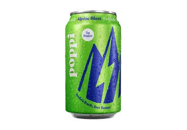 Gazuotas funkcinis gėrimas POPPI ALPINE BLAST, 355 ml