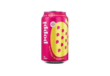Gazuotas funkcinis gėrimas POPPI STRAWBERRY LEMON, 355 ml