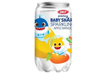 Gazuotas gaivusis gėrimas obuolių ir mangų skonio OKF BABY SHARK, 350 ml