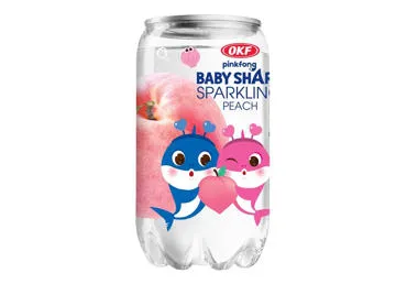Gazuotas gaivusis gėrimas persikų skonio OKF BABY SHARK, 350 ml