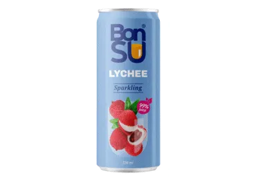 Gazuotas ličių sulčių gėrimas BONSU (99%), 0.33 l
