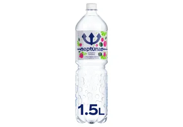 Gazuotas stalo vanduo NEPTŪNAS, žal. citr. ir aviečių skonio, 1.5 l