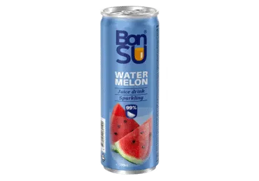 Gazuotas arbūzų sulčių gėrimas BONSU (99%), 0.33 l D