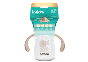 Gertuvė BABOO su silikoniniu šiaudeliu, nuo 9 mėn., 1 vnt.