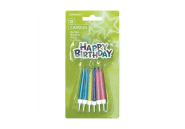 Gimtadienio žvakutės HAPPY BIRTHDAY, 12 vnt., 1 vnt.