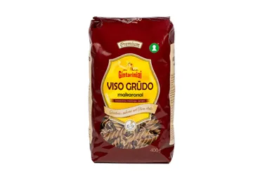 GINTARINIAI visų grūdo dalių makaronai (sraigteliai), 400 g