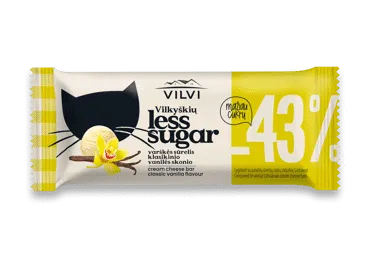 Gl. VILKYŠKIŲ sūrelis LESS SUGAR, vanilės skonio, 30 % rieb., 40 g
