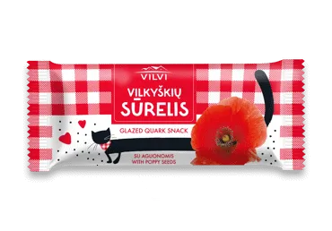 Glaist. VILKYŠKIŲ varškės sūrelis su aguonomis, 25 % rieb., 40 g
