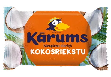 Glaistytas varškės sūrelis KARUMS su kokosais, 22,5 % rieb., 45 g