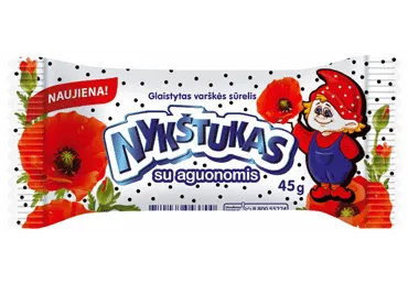 Glaistytas varškės sūrelis su vanilinu NYKŠTUKAS, 22,9 % rieb., 45 g