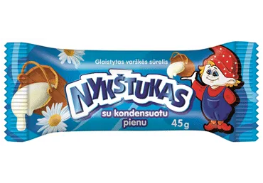 Glaistytas varškės sūrelis NYKŠTUKAS su kondensuotu pienu, 24,1 % rieb., 45 g