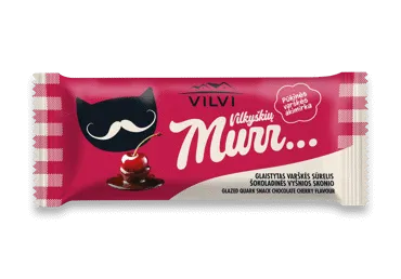 Glaistytas varškės sūrelis VILKYŠKIŲ MURR šokoladinės vyšnios sk., 28,5 % rieb., 40 g