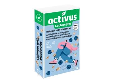 Greitai paruoš. avižinių dribsnių košė ACTIVUS su mėlynėmis, 270 g