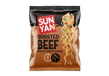 Ātri pagatavojamas nūdeles SUN YAN ar liellopa garšu 65g