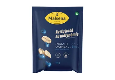 Greitai paruošiama avižinė košė MALSENA (su mėlynėmis), 45 g