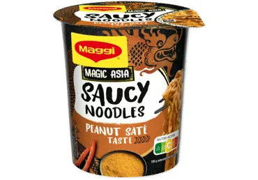 Greitai paruošiami makaronai su žemės riešutų skonio padažu Peanut Sate MAGGI, 75 g