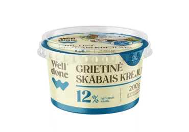 Grietinė WELL DONE, 12 % rieb., 200 g
