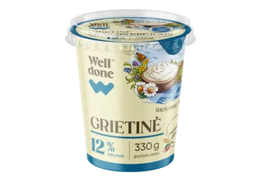 Grietinė WELL DONE, 12 % rieb., 330 g